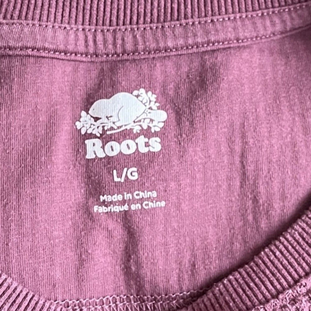 Roots Womens Waffle Knit Long Sleeve Top Dusty Rose Mauve Size Large Thermal - Picture 3 of 7